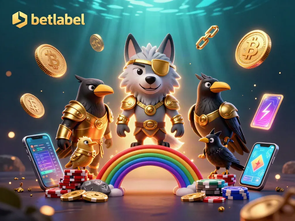 Play exciting games at BetLabel Casino: Odin and his ravens in a captivating 3D scene with gold coins.